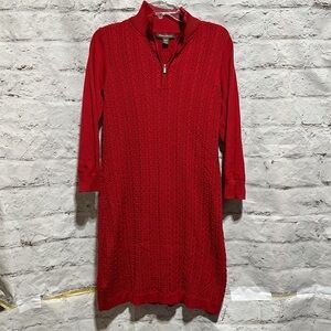 Tommy Bahama Red Knit Cable Sweater Dress size Medium